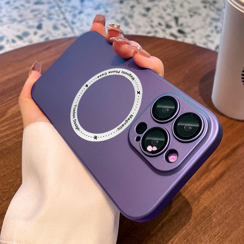 Ультратонкий матовый чехол для Magsafe Магнитный беспроводной зарядки iPhone 14 13 12 11 Pro