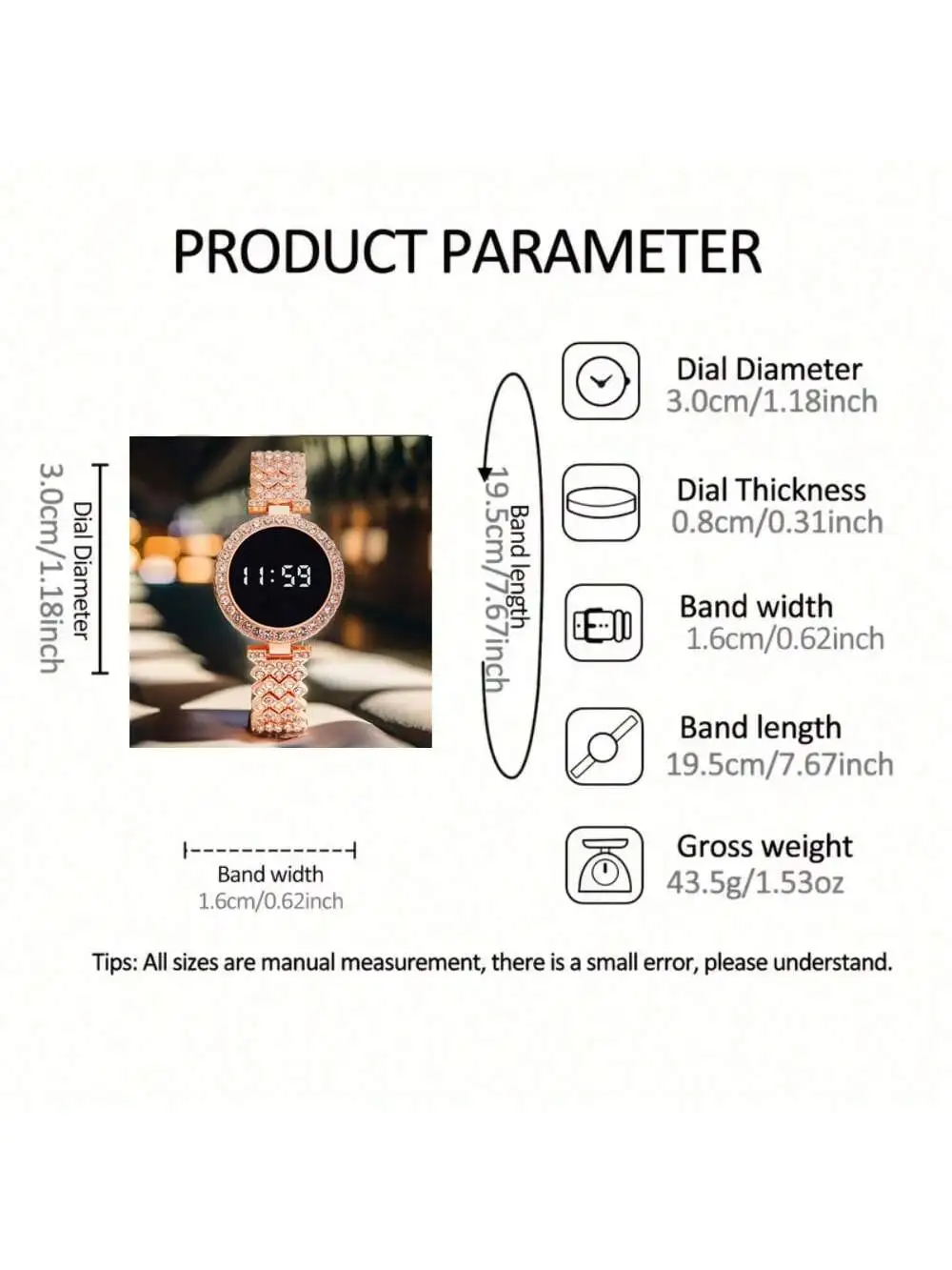 5 шт./комплект Женские электронные часы с браслетом