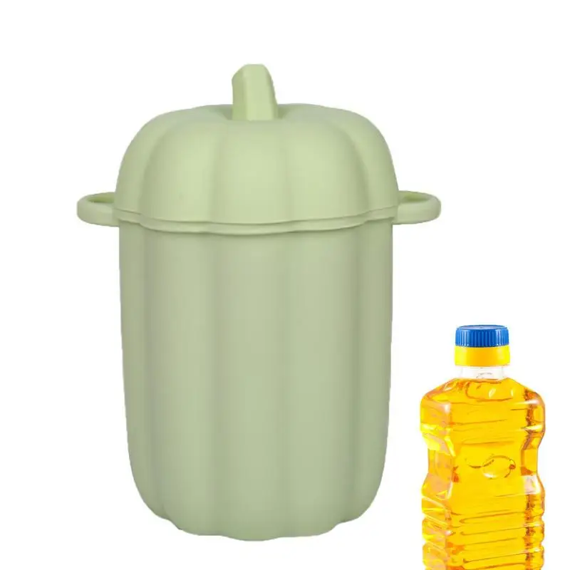 

Silicone Freeze Oil Collector Bin Grease Container Silicone Can 460ml With Fine Mesh Larger Capacity Pumpkin Shape Bacon Grease