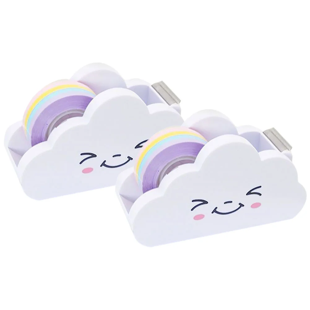 

2 Sets Tape Roll Plastic Stand Professional Holder Accessories Washi Dispenser Desk Cute Accessory Office