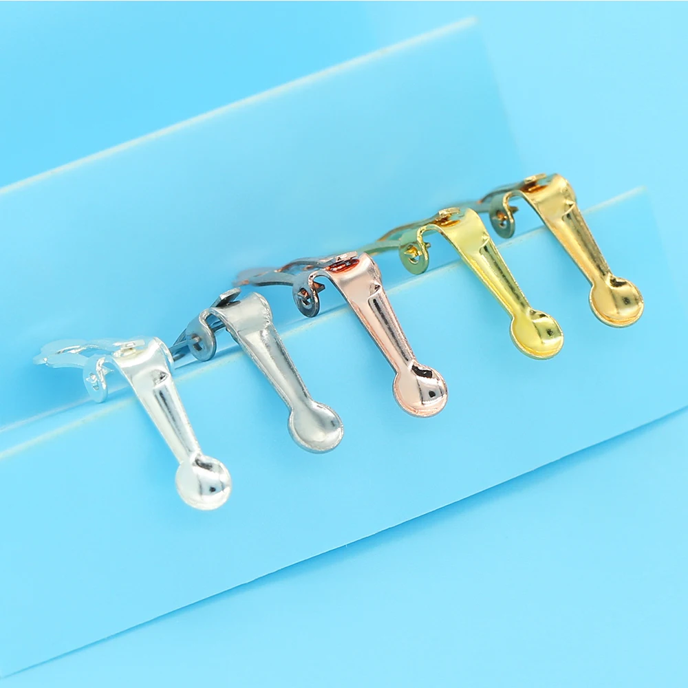 20Pcs/Lot New Stainless Steel Ear Clip 4mm Blank Base Earrings Popular Accessories for Jewelry Wholesale