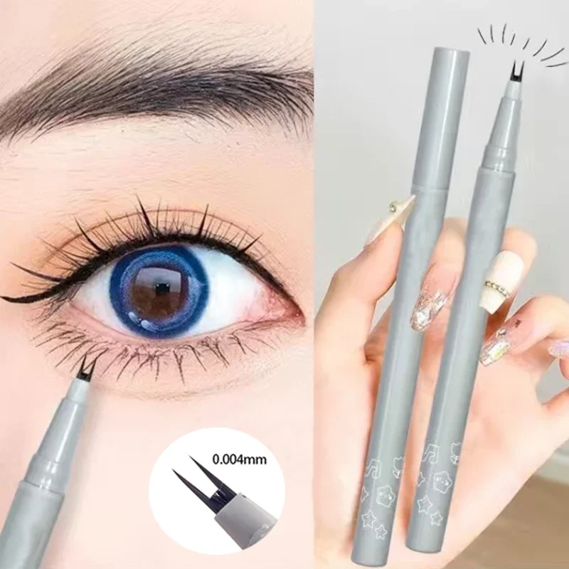 

Ultra-thin Double Forked Tip Lower Eyelash Pen Quick Dry Smooth Natural Black Brown Liquid Eyes Brow Lower Lash Pencil Cosmetics