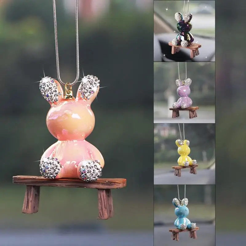 

Автомобильное Зеркало, подвесные украшения, Прочный полимерный милый кролик, подвеска для автомобиля, стильное украшение, автомобильный мотив, аксессуары для интерьера