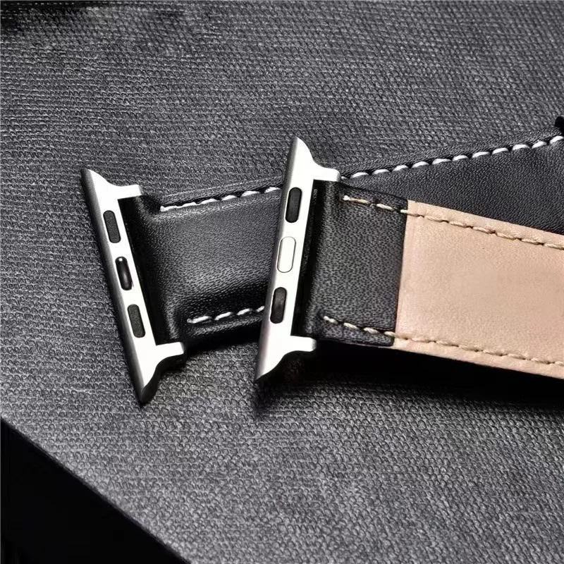 Calfskin Genuine Leather Strap For Apple Watch Band Ultra 8 7 6 SE 5 4 Replace Wrist Strap for iwatch 38/40/41mm 42/44/45/49mm