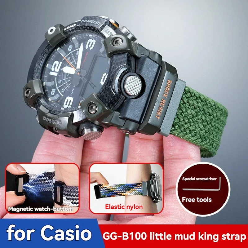 Фото Ремешок для часов Casio G-Shock GG-B100 Mudmaster / 3-го поколения Frogman / эластичный нейлоновый ремешок для замены |   Дышащие спортивные ремешки и аксессуары №1