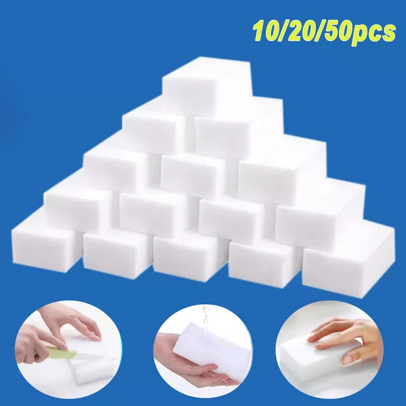 

10/20/50Pcs Melamine Sponge Magic Sponge Eraser 10x6x2cm White Cleaning Sponges Cleaner For Kitchen Bathroom Accessories