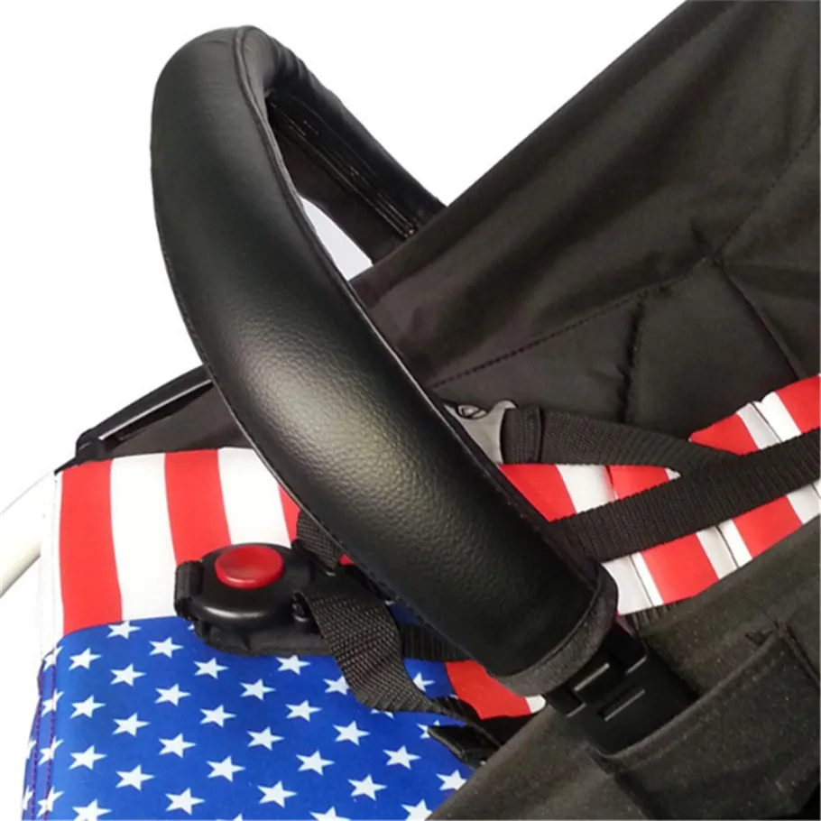 

Ruiwjx Baby Stroller Armrests Cover PU Leather Waterproof Handle Bar Grip Protective Zipper Sleeve Baby Carriage Accessories