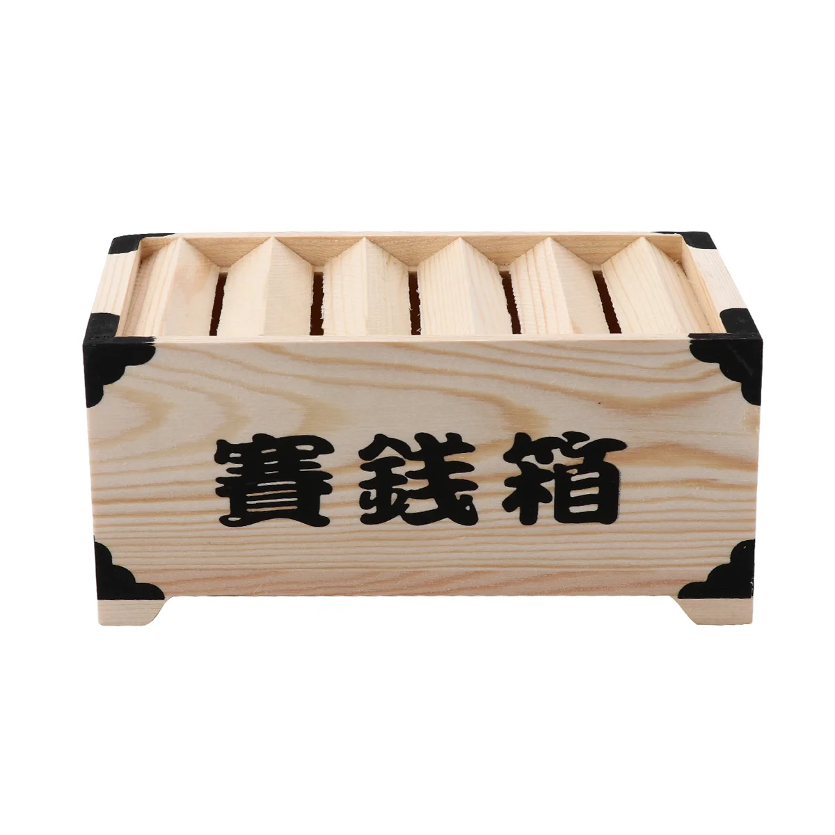 

1pc Wood Saving Box Desktop Adornment Wood Pigggy Bank for Home (Wood Color)