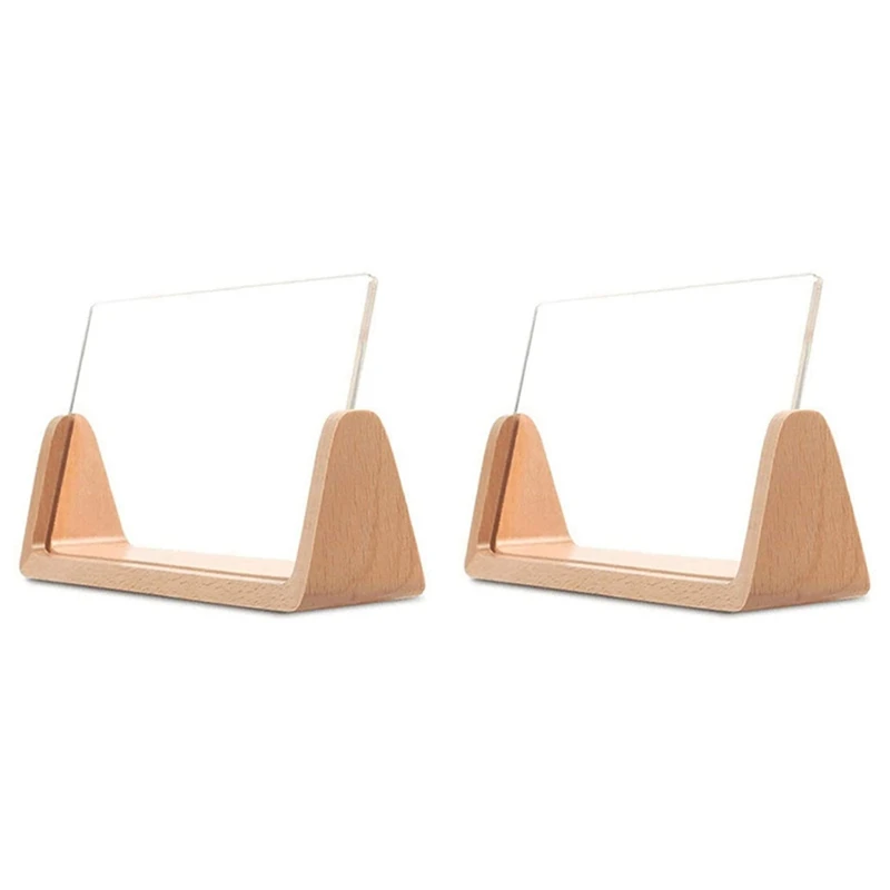

2X U-Shaped Acrylic Photo Frame Creative Solid Wood Home Desk Decoration For Office/Bedroom/Living Room/Cafe-5 Inch