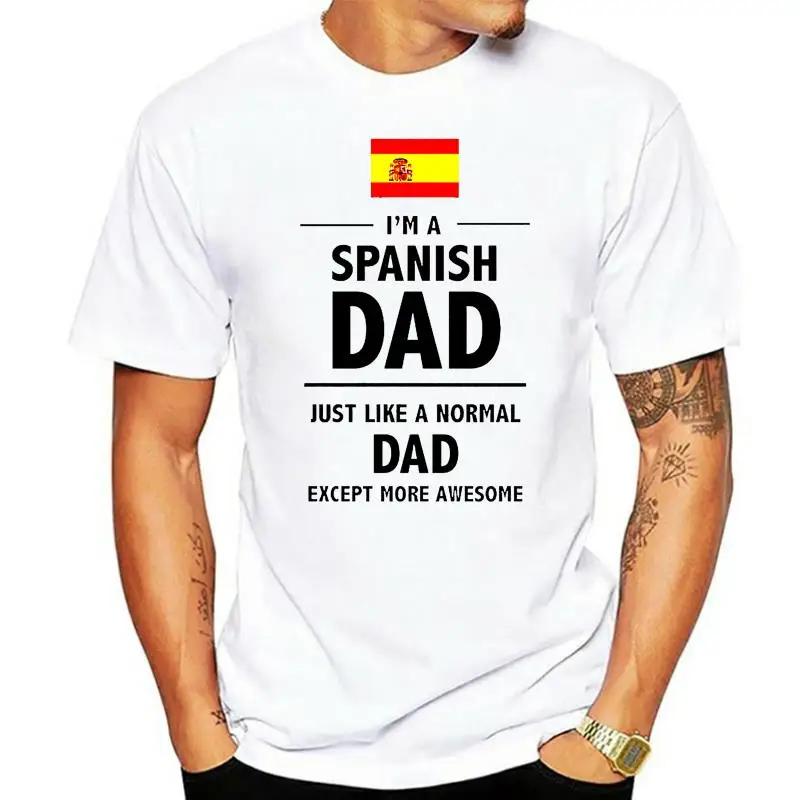 

Новинка 2023, летняя футболка, Мужская футболка с надписью «IM A испанский папа-папа» на День отца, забавная испанская идея подарка, Повседневная футболка