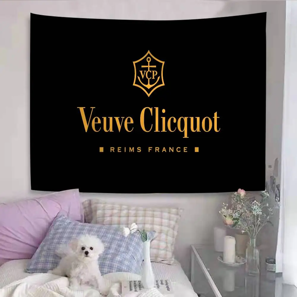 Фото V-Veuve C-Clicquot Настенный гобелен с мультяшным рисунком, научно-фантастический дизайн, декор для дома и комнаты №5