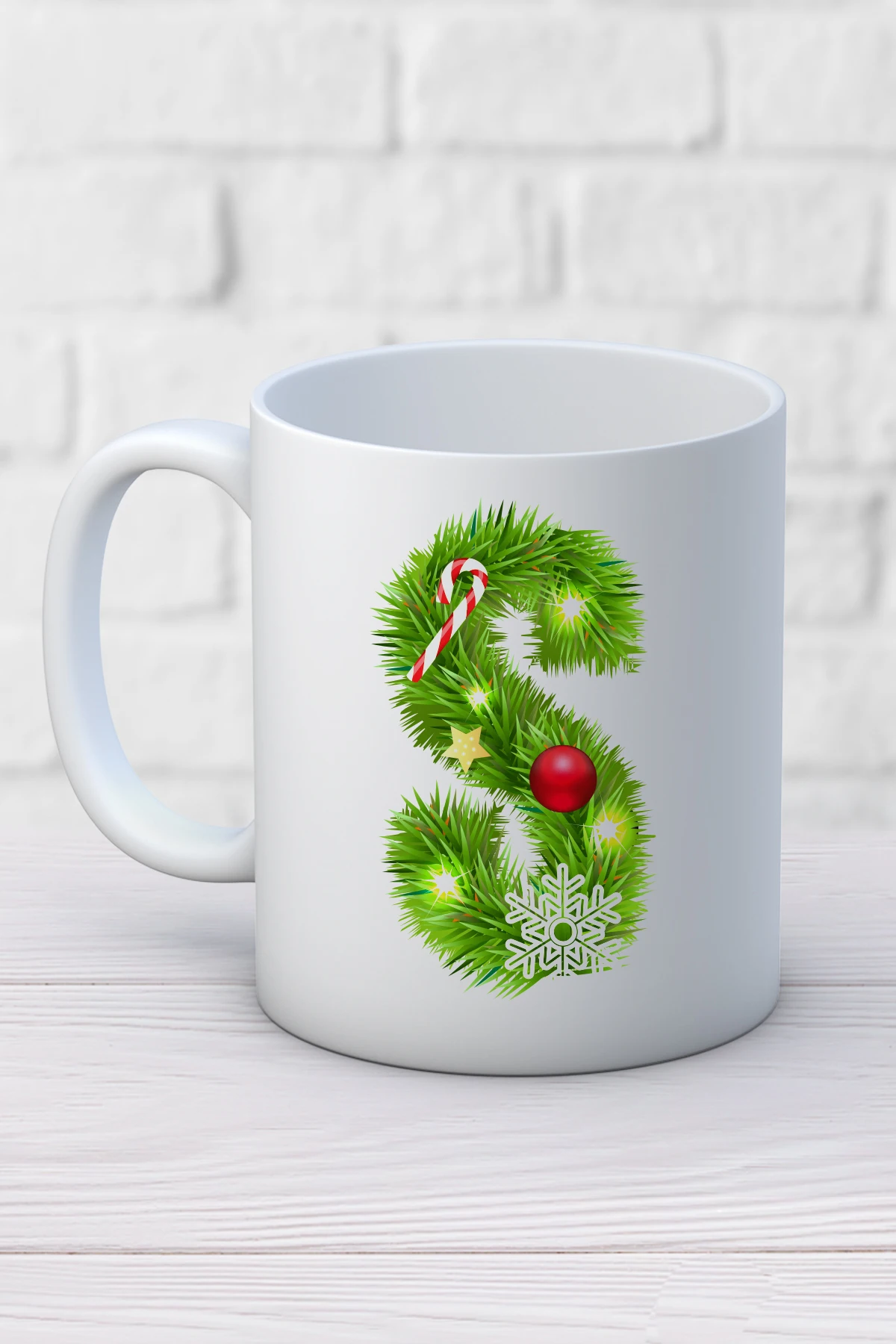 Рождественская специальная белая керамическая кружка с буквами S | Дом и сад