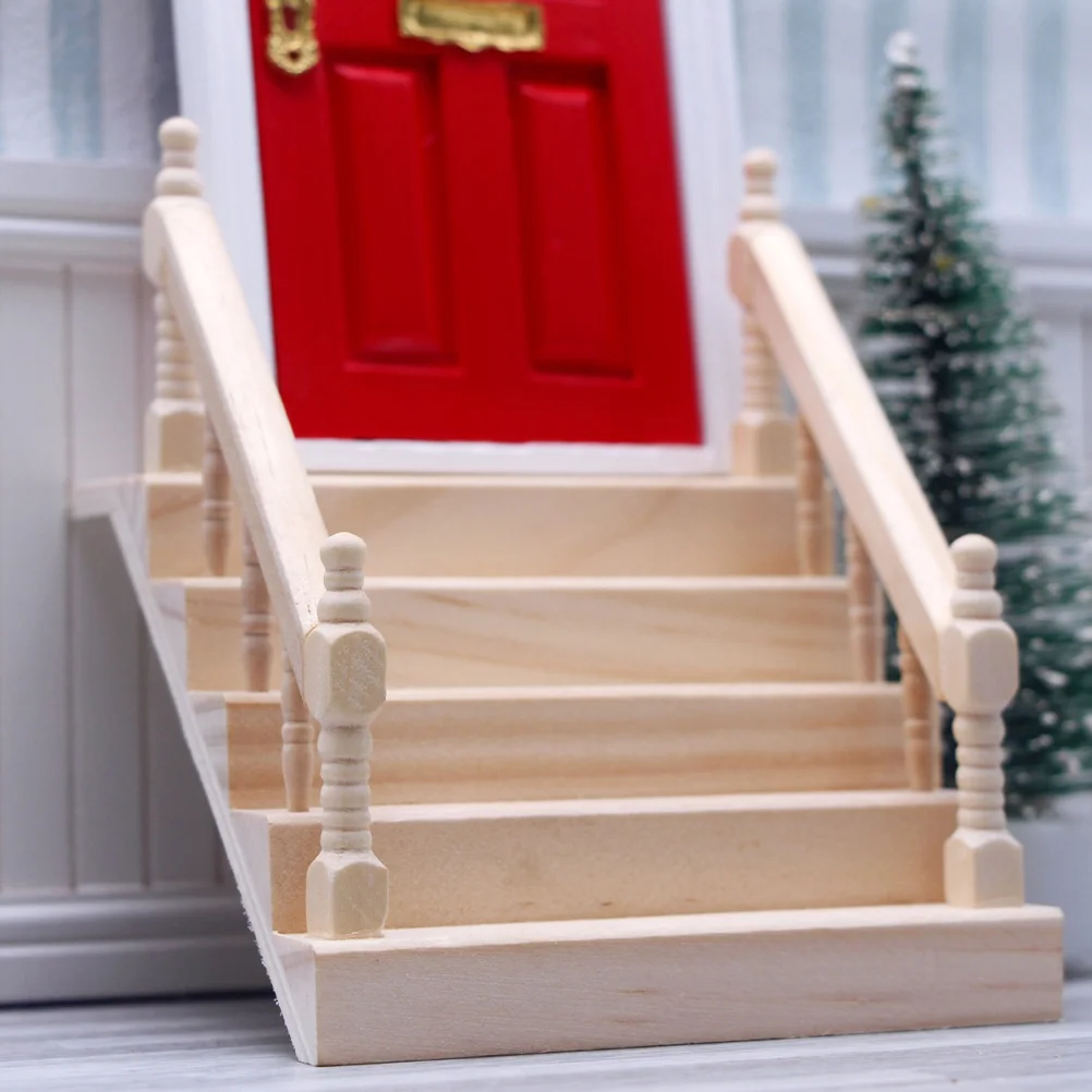 

2pcs Simulated Stair Wooden Stair Decor Delicate Miniature Decor Decor DIY Accessory
