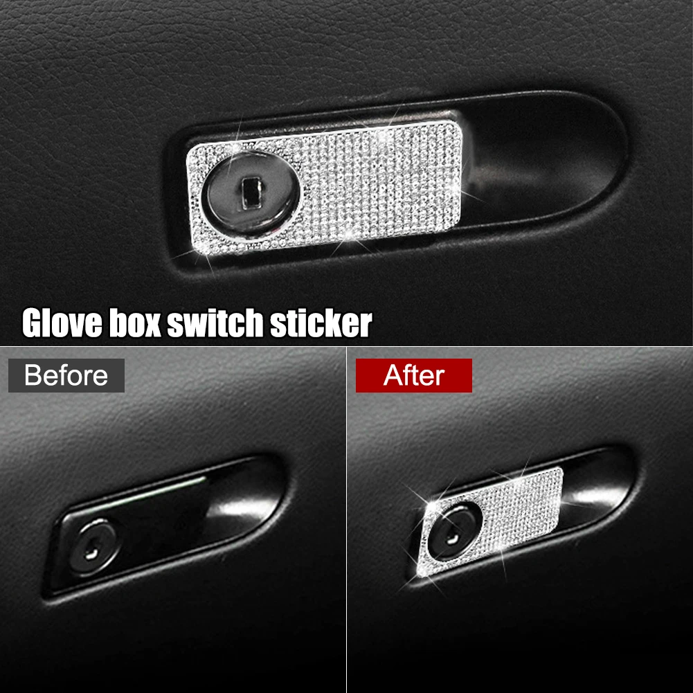 

For Mercedes-Benz C Class 08-13 Interior Accessories For Women Shiny Diamond Emblem Air Conditioner Knob Star Stop Button Ring