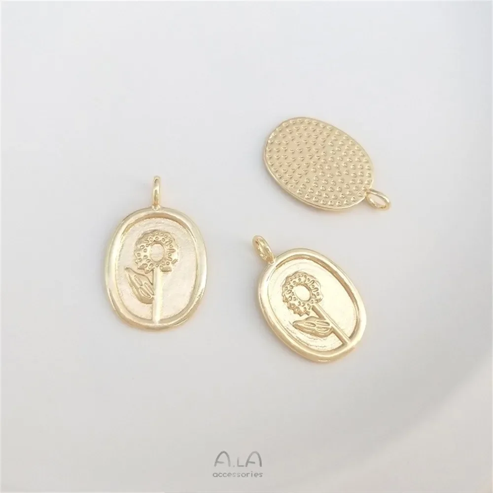 14-каратное золото аксессуары розовый ангел французский винтажный кулон браслет