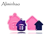 DY0175 Shiny Christmas House Silicone Molds DIY Epoxy Resin Crafting Keychains Mold  Fondant Chocolate Sugarcraft Cake Molds