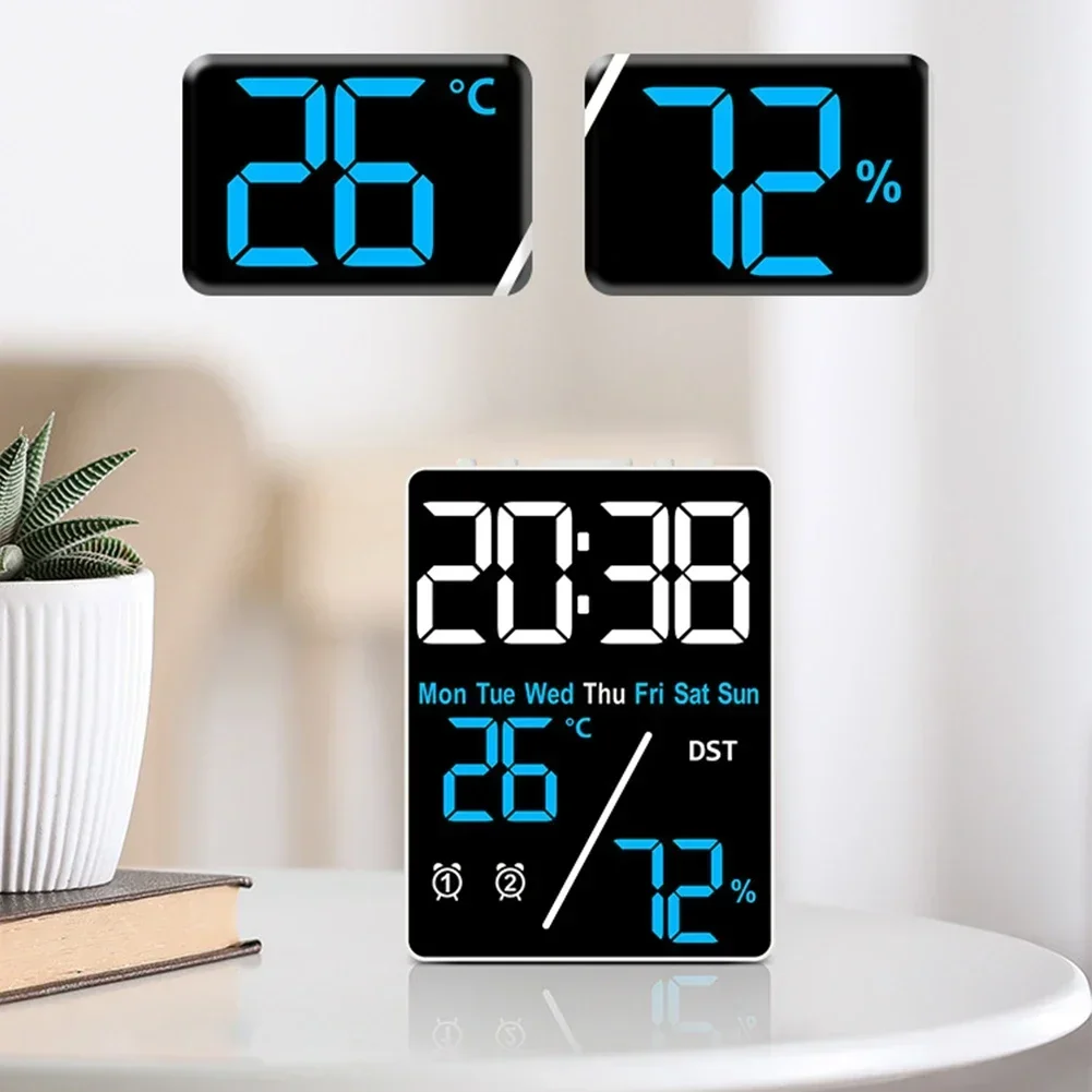 Электронные цифровые настенные часы USB-розетка интеллектуальная настройка