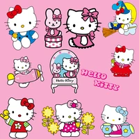 hello kitty anime patches for clothing girls heat transfer stickers for shirt clothes patch childrens clothes custom decor gift