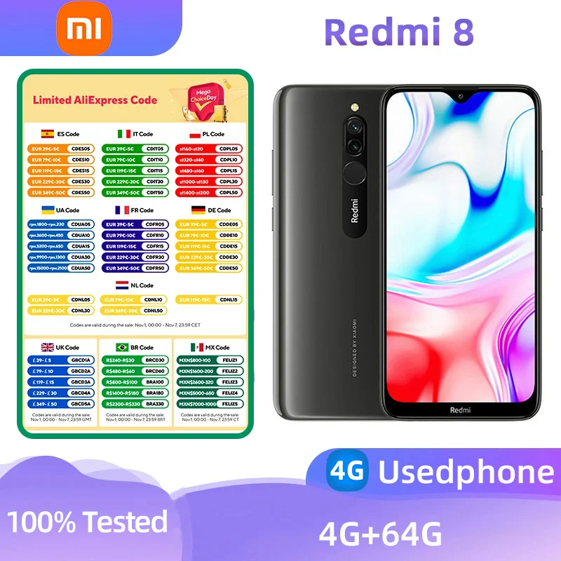 Смартфон Xiaomi Redmi 8 3/32ГБ 4/64ГБ global б/у