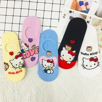 sanrio socks women cute cartoon hello kitty kuromi melody high quality boat sock harajuku invisible breathable womens socks