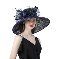 luxury new large big brim organza kentucky derby tea fascinators for elegant ladies fashion adjustable beach sun mesh summer hat