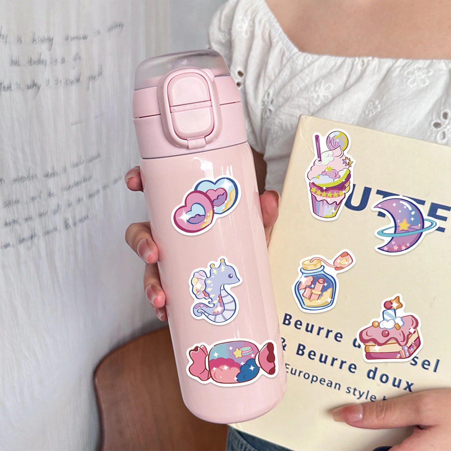 50 шт. блестящие наклейки с галактическим феномом для телефона скрапбукинга