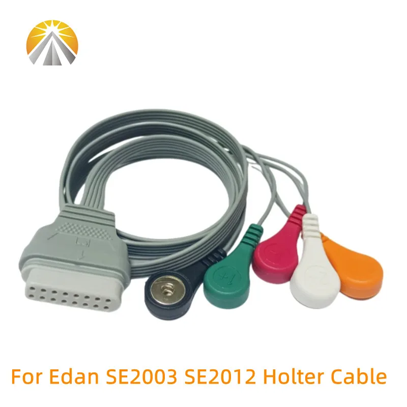 Фото Кабель для рекордера Edan Holter SE2003 SE2003A SE2012 SE2012A Holter, 16 Pin 5 Lead ECG Snap 4,0 AHA №1