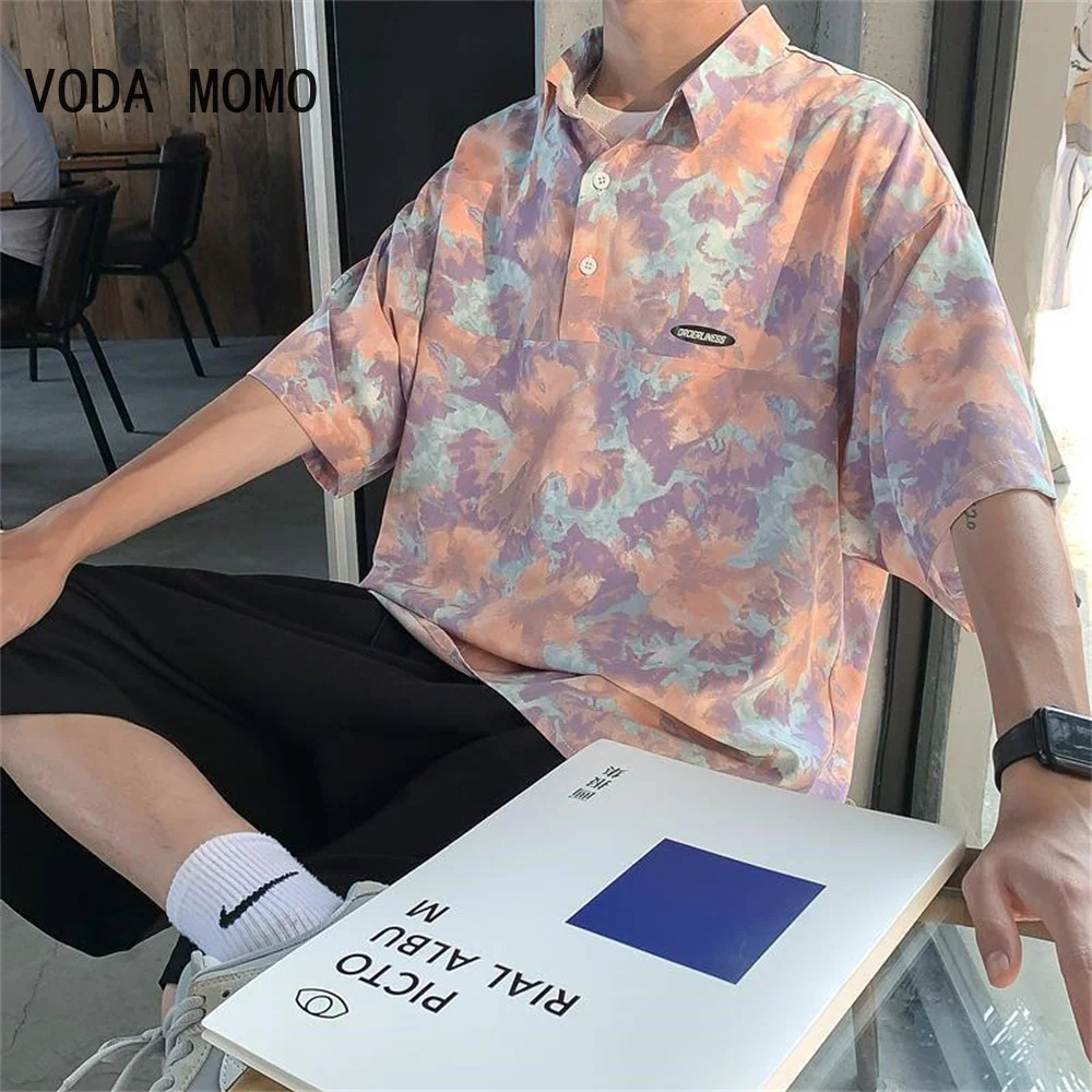 

2022 Men's Clothing Hawaiian Shirt Men Fashion Cashew Flower Geometric Printed Shirts Single-breasted Shirt For Men Tops