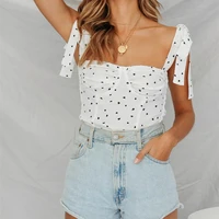 2021 summer sexy streetwear tops spring summer fashion lace up print crop tops women strapless sleeveless black cropped t shirts