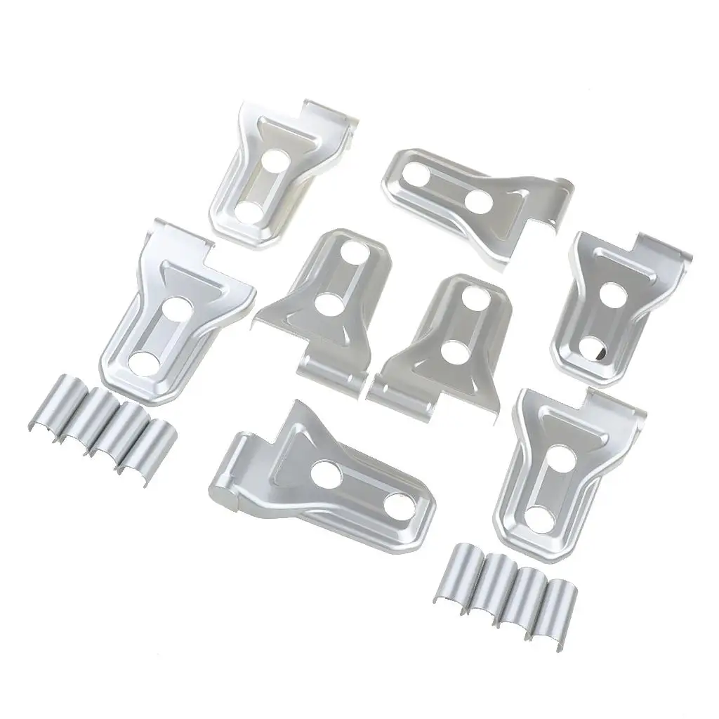 

4 Door Silver Door Hinge Covers Protector For 2018 Jeep Wrangler JL