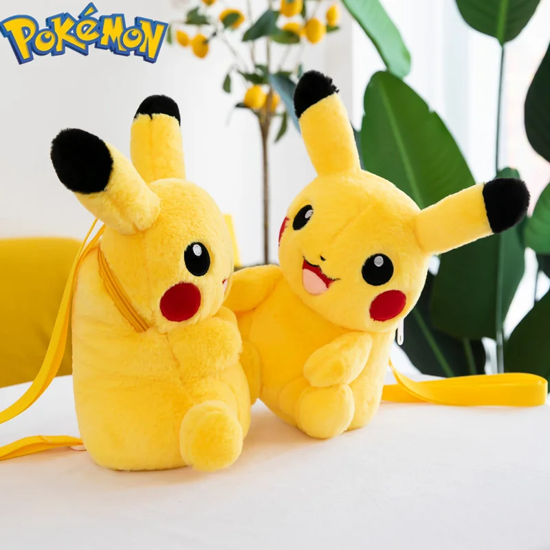 

Pokemon Pikachu Creative Net Red Plush Kawayi Small Bag Cartoon Backpack Super Cute Girl Heart Birthday Valentine's Day Gift