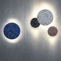 Interior Modern Disc Shaped Terrazzo Nordic Style Indoor Wall Mount Light Living Room Bedroom Ceramic LED Sconce Decoration Lamp