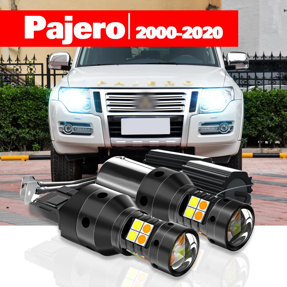 

For Mitsubishi Pajero V80 V93 V97 V98 Sport 2000-2020 Accessories 2pcs LED Dual Mode Turn Signal+Daytime Running Light DRL