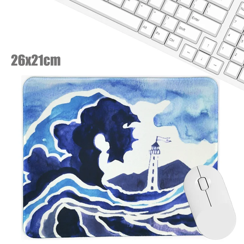 

Oil Painting Hokusai Waves Fashion Nordic Style Mousepad Computer Desk Mouse Pad Wrist Rests Table Mat Office Desk Accessories