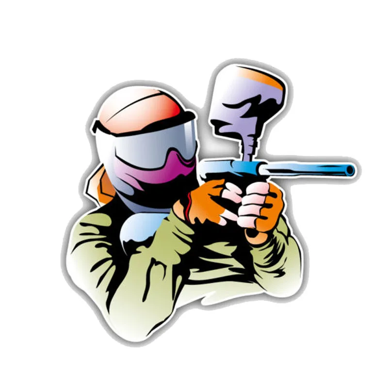 

Y449# Car Stickers Decor Motorcycle Decals Interesting Paintball Player Decorative Car Accessories Sunscreen Waterproof