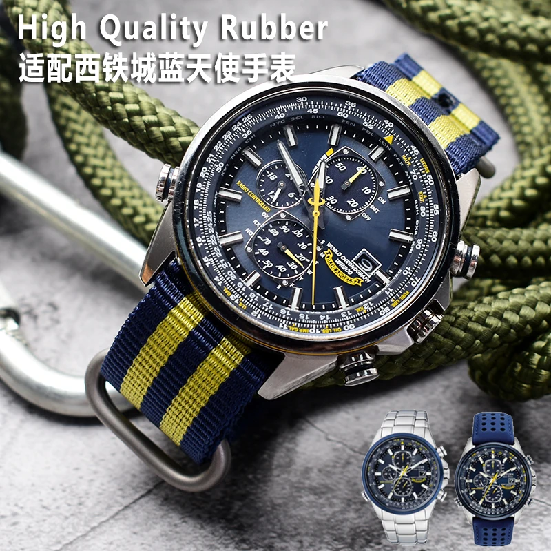 

Nylon Watch Strap for Citizen City Air Eagle Blue Angel At8020 Jy8078 Second Generation NATO Nylon Watchband 22 23mm