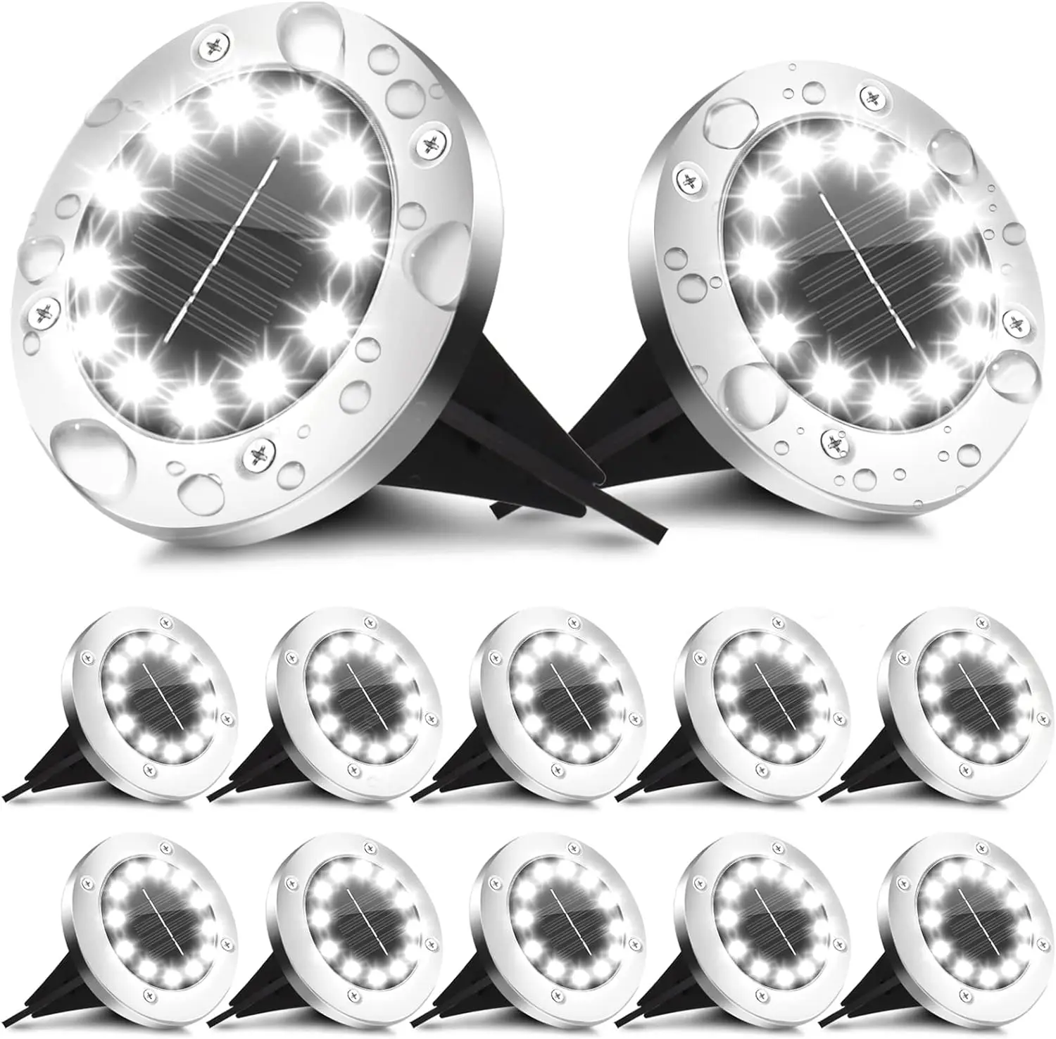 Солнечные наземные фонари наружные украшения 12 светодиодных солнечных садовых