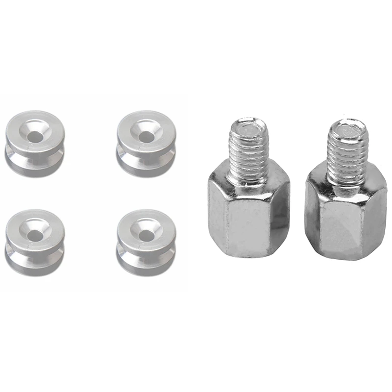 

2 Set Motorcycle Accessories: 1 Set Rearview Mirror Reverse Right Threaded Adapter & 1 Set Rear Luggage Tool Bushing Pad