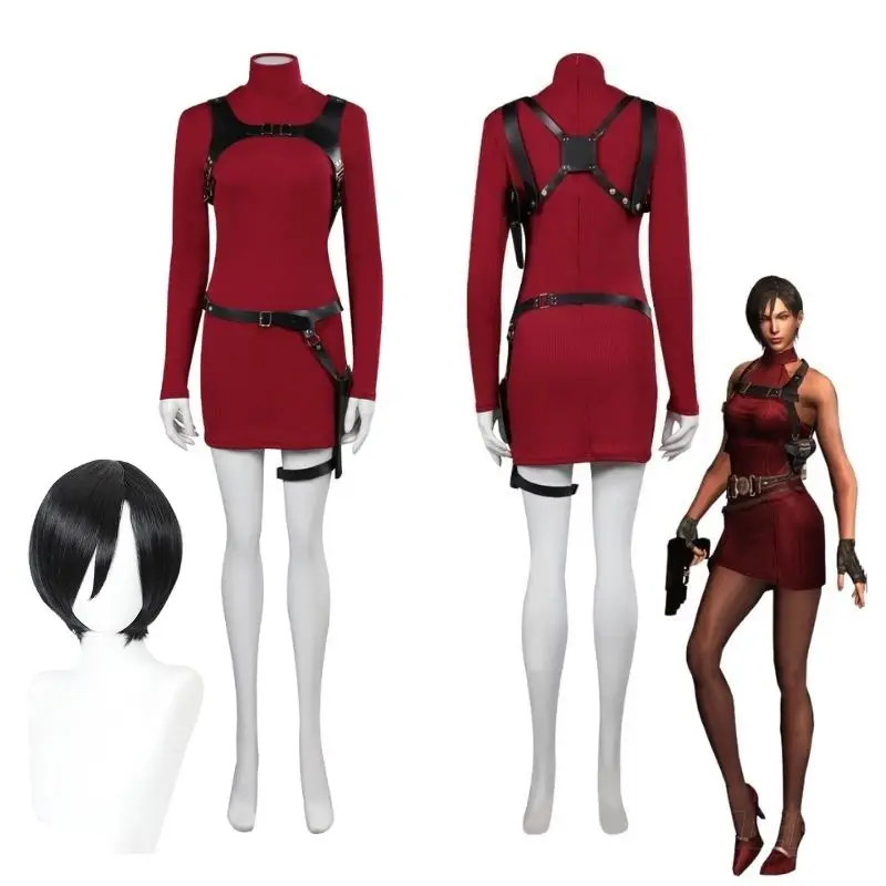 

Resident 4 Ada Wong Evil Cosplay Costume Dress for Women Outfits Halloween Carnival Disguise Suit for Adult Women Girls