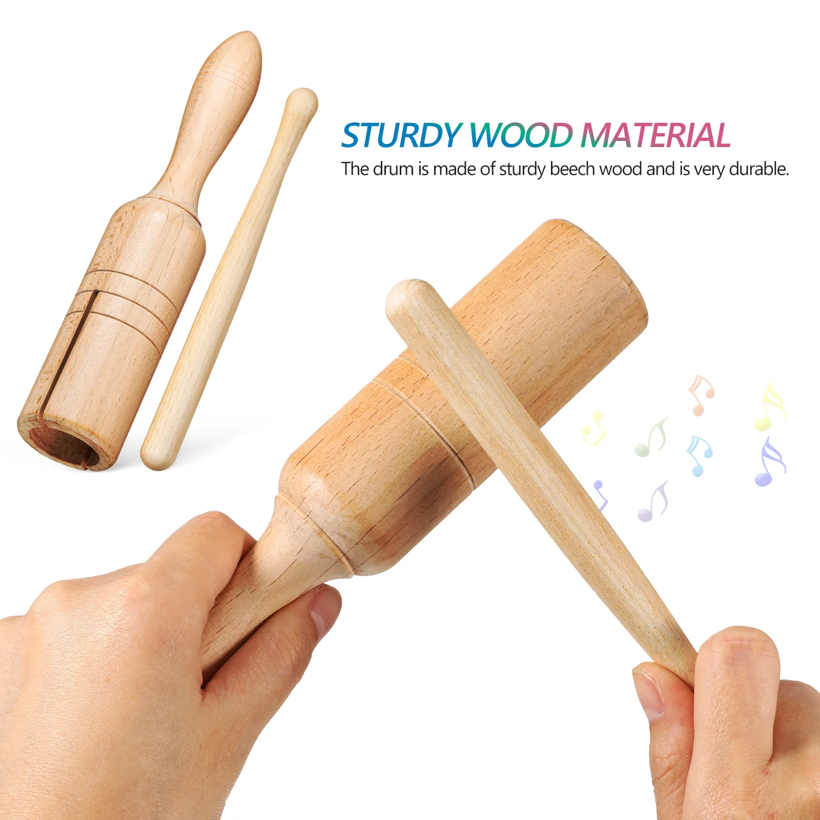 2 Sets Orff Instrument Percussion Instruments for Dexterity Wooden Block with Small Schools Mallets Musical Single Tone