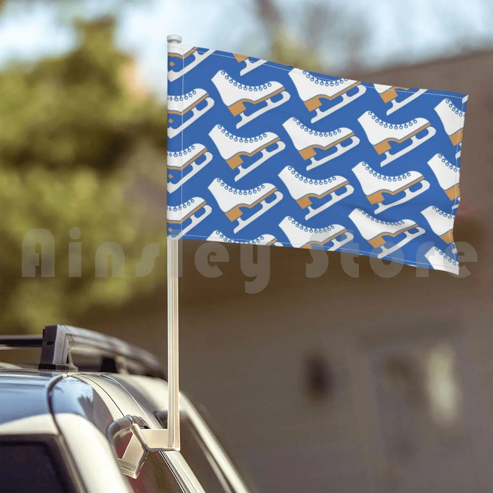 Узор для ледяных коньков (синий/белый) уличный декор флаг автомобиля узор синие