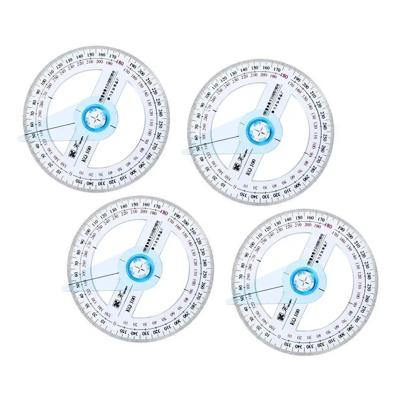 

4Pcs Circle Protractor Portable Measuring Ruler 360 Degree Protractor Drafting Tool Geometric Ruler For School Architecture