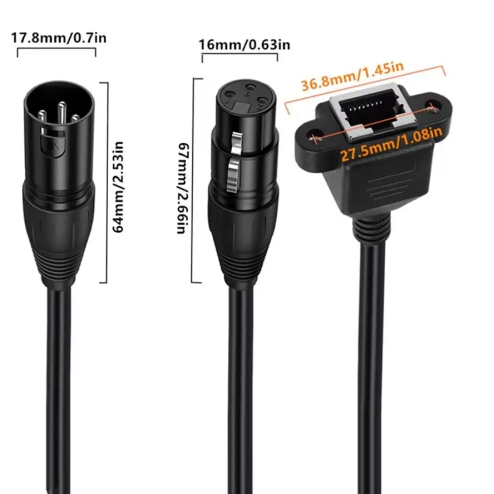 Кабель-адаптер XLR (женский) на RJ45 (мужской), 3-контактный, ABS, 30 см, сетевой разъем RJ45, прочный, универсальный, для контроллеров DMX-CON серии (art.: 3920d8099ea02) - 3920d8099ea02