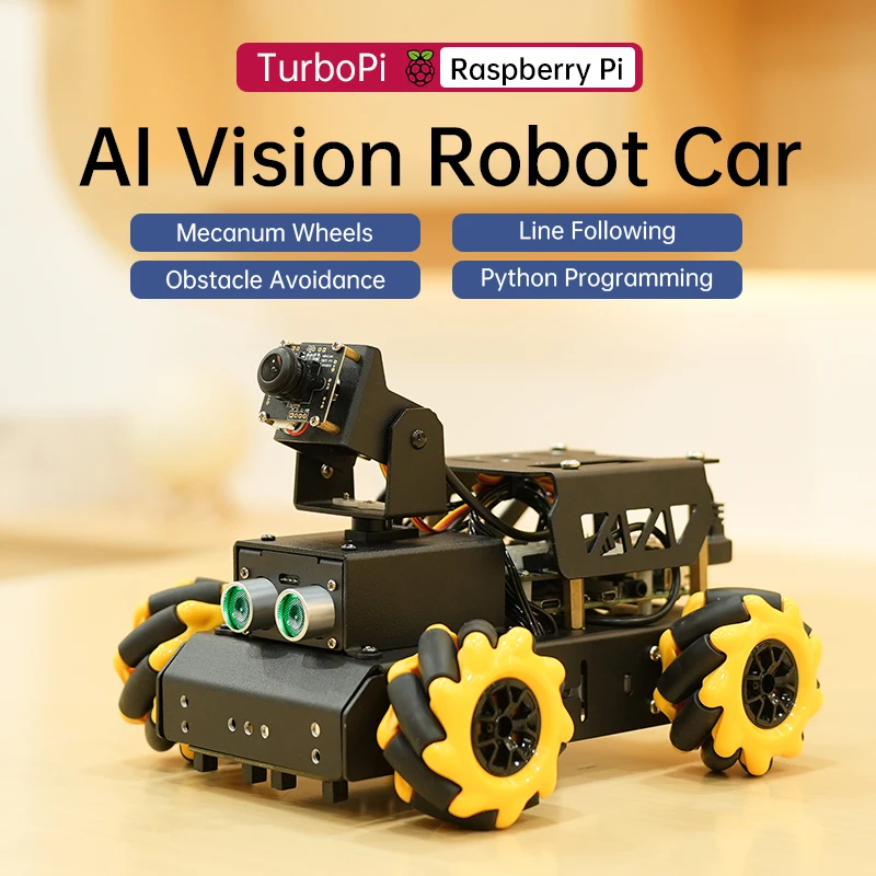 Hiwonder Turbopi AI Vision Mecanum Wheels Smart Raspberry Pi 5 робот для программирования автомобиля Ptyhon