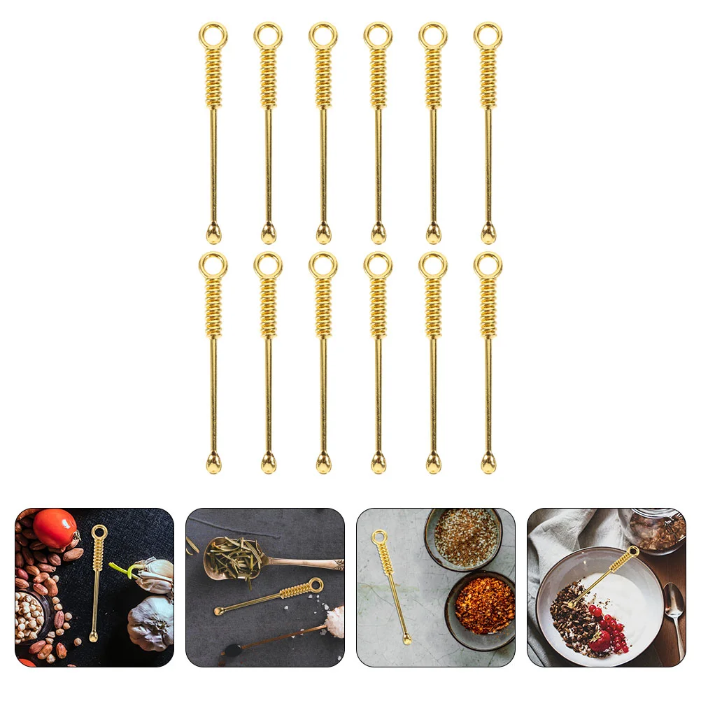 

Spoon Mini Spoons Scoops Tiny Kitchen Pendant Measuring Metal Seasoning Screw Micro Scoop Tea Charm Filling Miniature Tableware