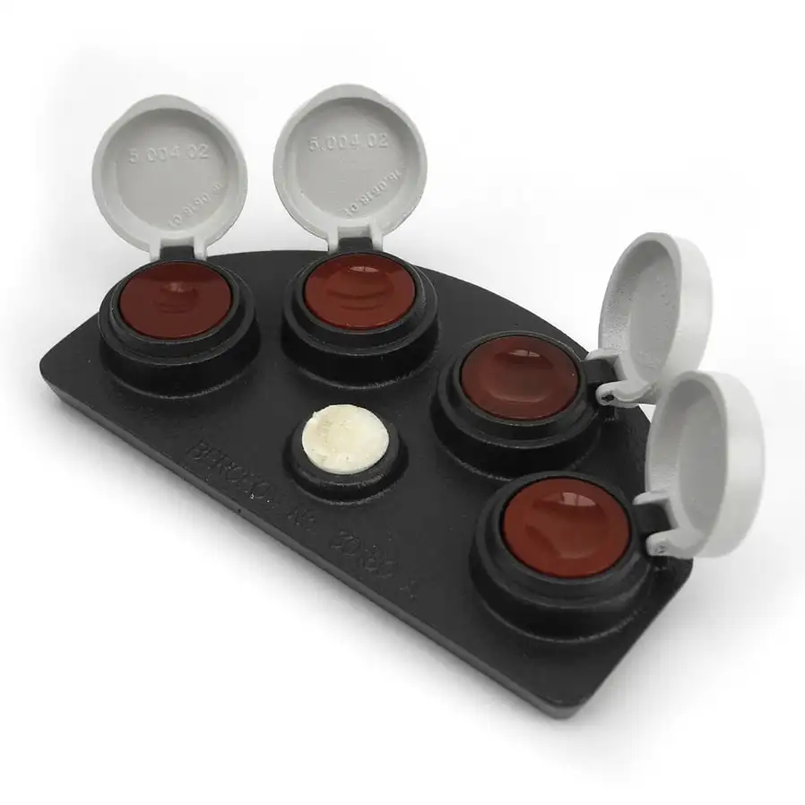 

Watch repair tool Swiss BERGEON 30180-A oil cups stand in die-cast alloy in 4 ceramic containers