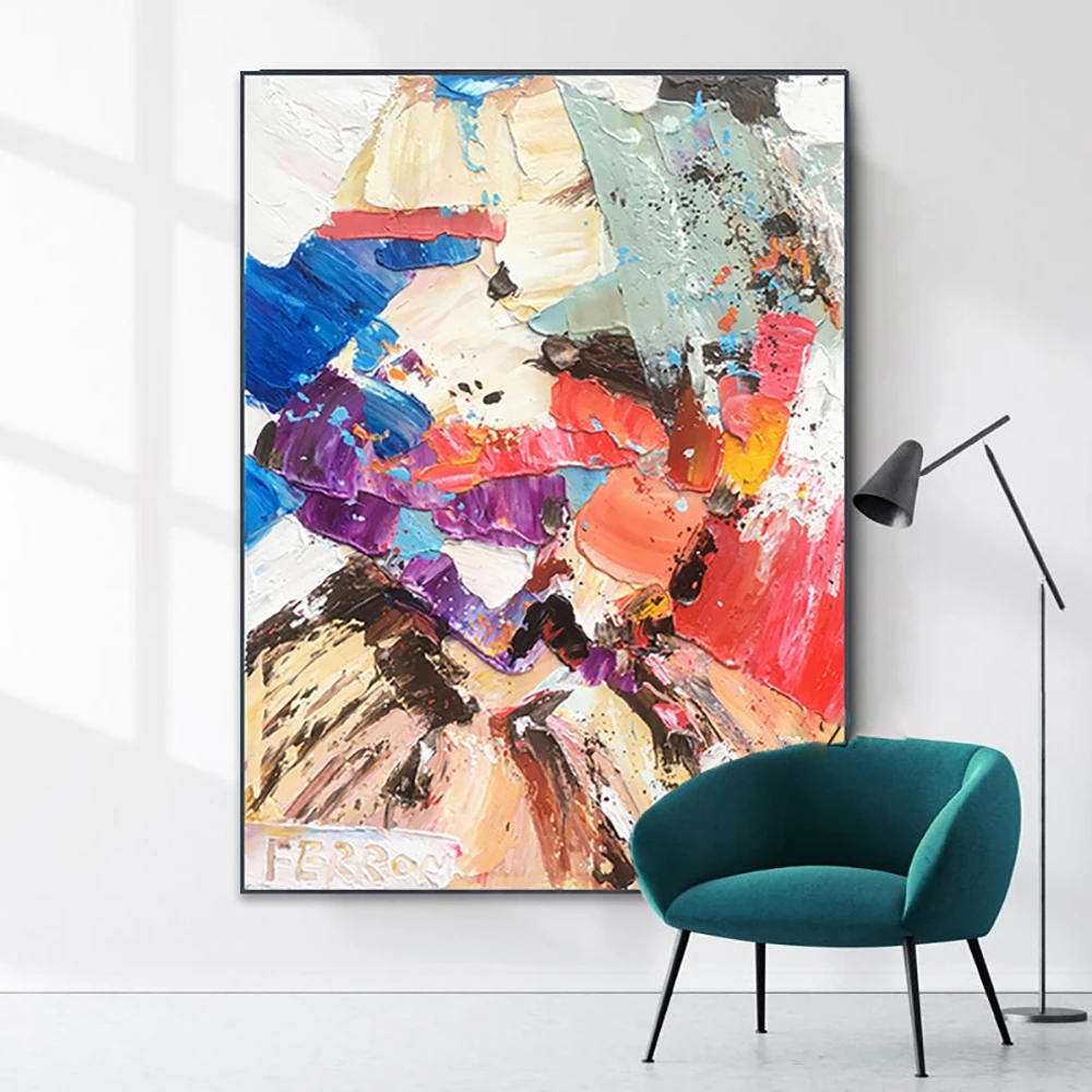 

Large Abstract Wall Paintings Modern Oil Painting On Canvas Hand painted Wall Art Pictures For Living Room Bedroom Decorations