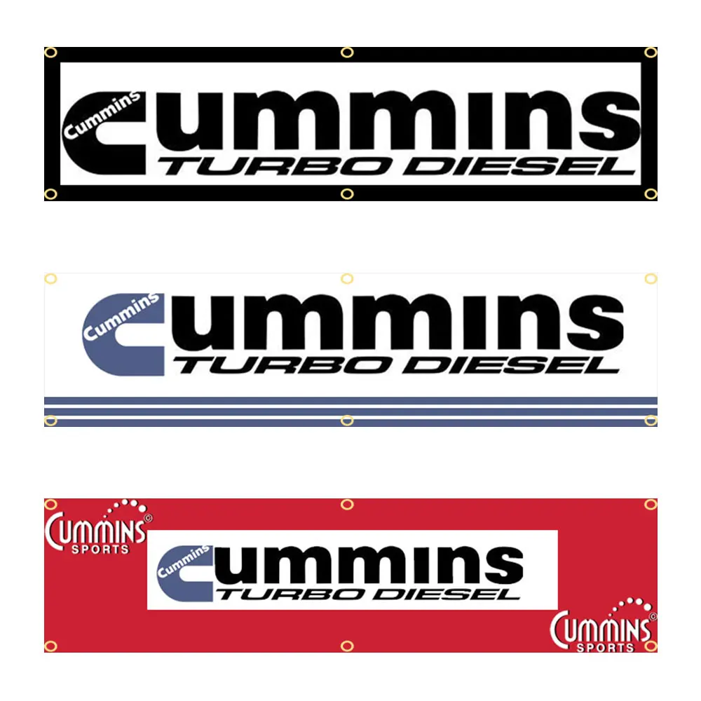 

60x240cm CUMMINS CAR Banner Tapestry Polyester Printed Flag Garage or Outdoor For Decoration