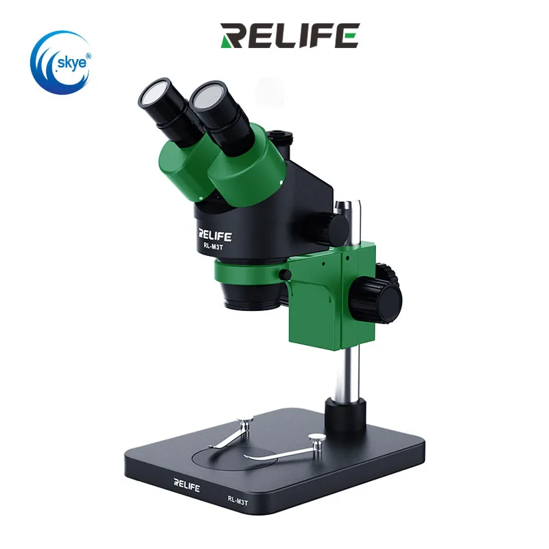 

RELIFE RL-M3T-B1 M3-B3 Trinocular Stereo Microscope 7X-45X Zoom Matched with HDMI Camera LED Light for Mobile Repair