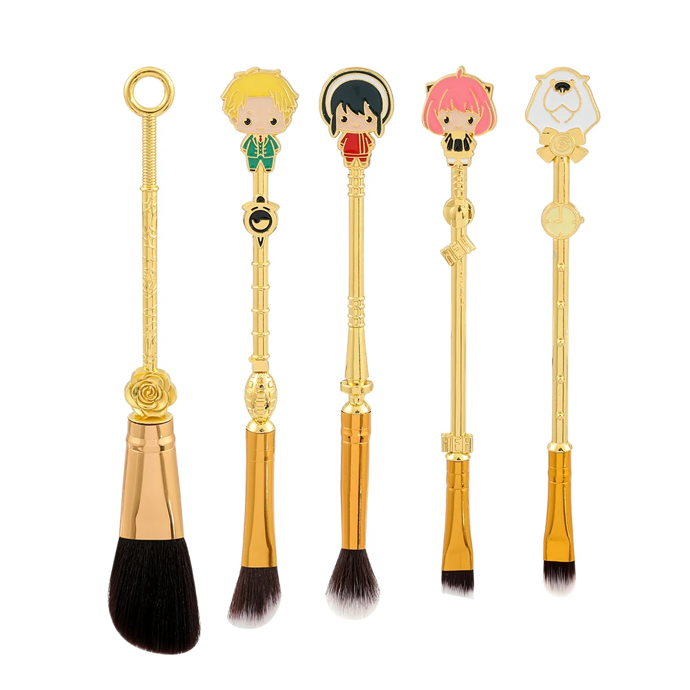 

5Pcs Anime SPY×FAMILY Make Up Brush Set Metal Handle Foundation Brush Anya Forger Eye Shadow Brush Thorn Princess Cosmetic Tools